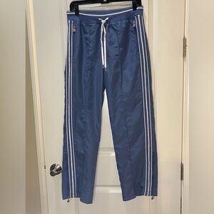 Everlast Women’s Blue Track Pants with White Stripes & Zipper Details Size S